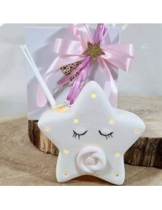 Bomboniere Battesimo bimba profumatore porcellana stella