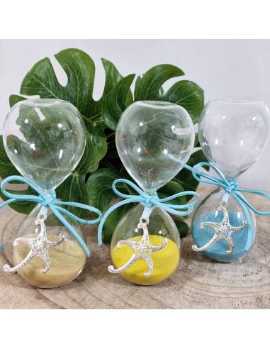 Clessidra bomboniera Battesimo bimbo stella marina