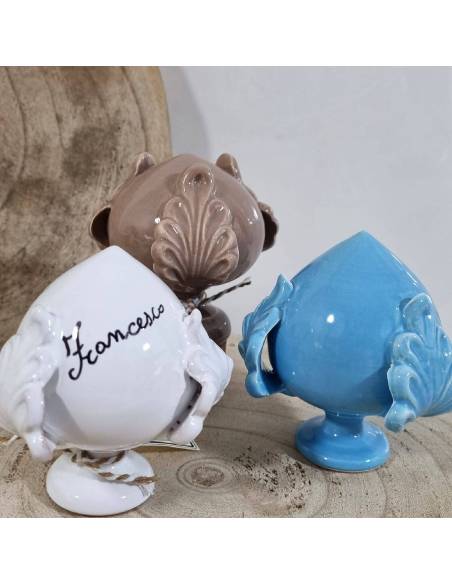 Pumo bomboniere Battesimo personalizzate ceramica pugliese