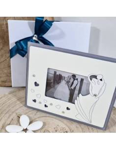 Bomboniere matrimonio portafoto sposi stilizzati con cuori