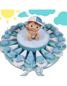 torta bomboniere palloncini magnete azzurri social