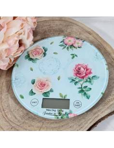 Bomboniere matrimonio utili bilancia da cucina stampa floreale