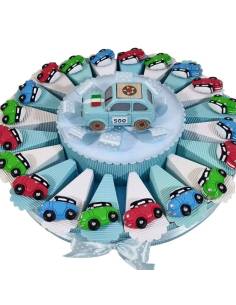 Torta Bomboniera Macchine Auto Magnete, centrale, Confetti
