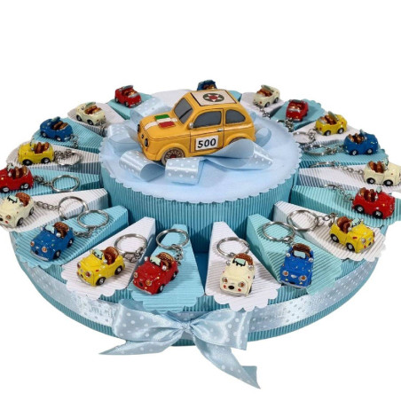 TORTA BOMBONIERA 500 PORTACHIAVI NASCITA BATTESIMO COMUNIONE CRESIMA COMPLEANNO