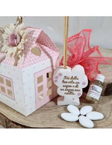 Profumatori bomboniere frasi decoro strass rosa