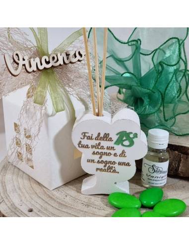 Profumatore bomboniere 18 anni frase incisa