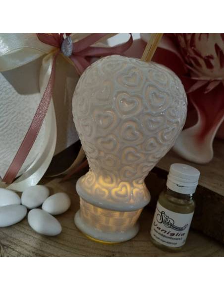 Profumatore bomboniera mongolfiera ceramica bianca| Sindy Bomboniere