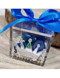 Bomboniere personalizzate corona a tema blu elettrico