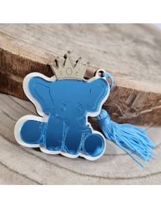 Bomboniere Dumbo calamite in plexiglas e legno con nappa azzurra| Sindy Bomboniere