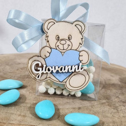 Bomboniere nascita bimbo personalizzate scatola pvc confetti