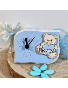 Bomboniere Battesimo orologio orsetto nome personalizzato