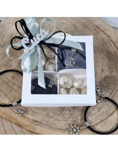 Bomboniere Bracciale con nome festeggiato tema nero