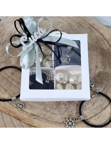 Bomboniere Bracciale con nome festeggiato tema nero