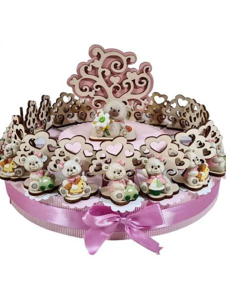 Torta bomboniere battesimo orsetti bimba albero della vita