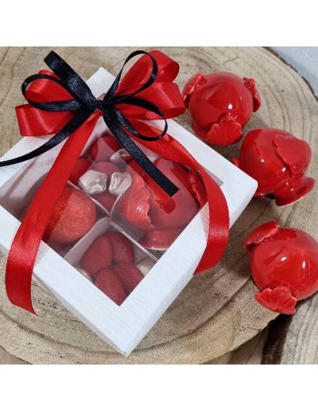 Bomboniere pumo pugliese rosso ceramica per laurea