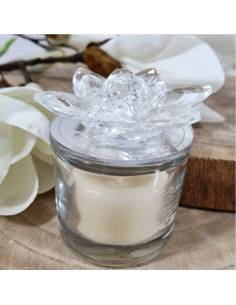 Candele bomboniere matrimonio con tappo fiore in cristallo