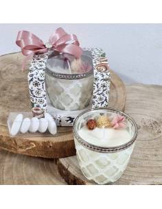 Bomboniere Candele profumate Mathilde M. con fiori secchi