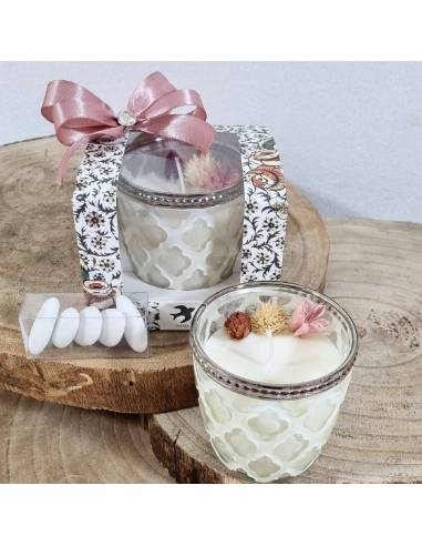 Bomboniere Candele profumate Mathilde M. con fiori secchi
