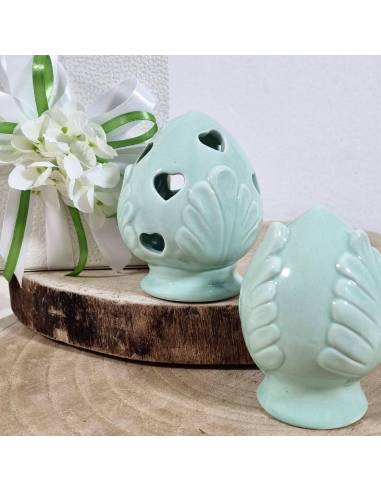 Pumo portafortuna ceramica verde acqua originale bomboniera
