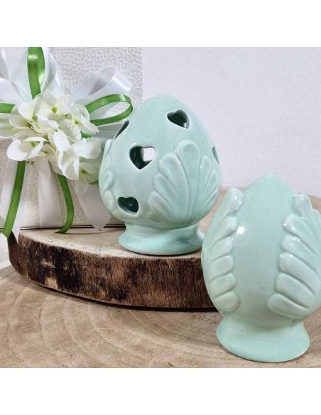 Pumo portafortuna ceramica verde acqua originale bomboniera