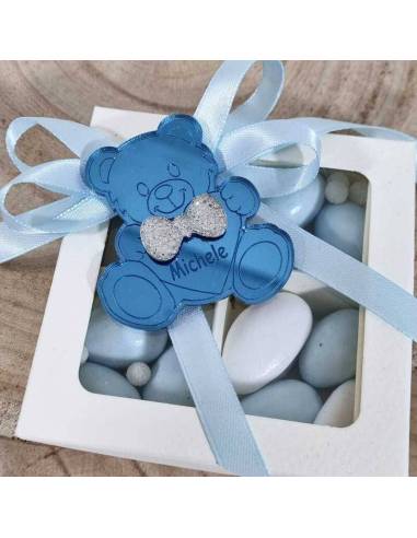 Orsetto bimbo bomboniera battesimo personalizzato confetti