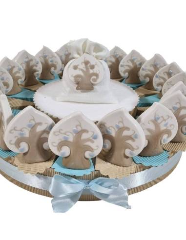 Torta bomboniere albero della vita in porcellana maschio