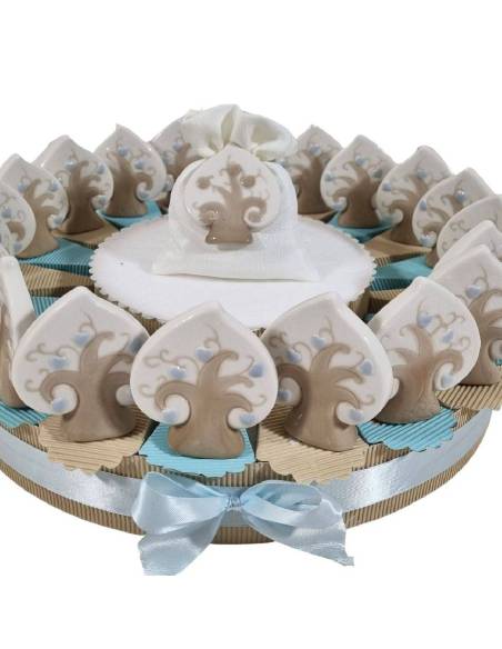 Torta bomboniere albero della vita in porcellana maschio