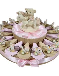 Torta bomboniere nascita cavalluccio pony femmina portachiavi