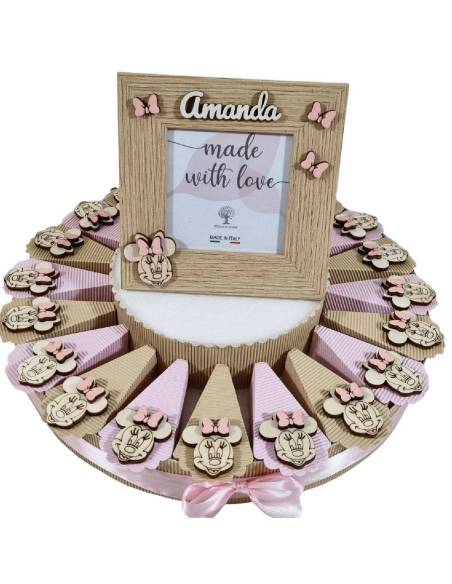 Torta bomboniere Minnie Topolina magnete portafoto personalizzato
