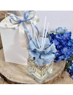 Profumatori bomboniere fiore porcellana azzurro polvere completi