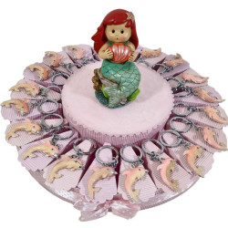 TORTA BOMBONIERA DELFINI PORTACHIAVI SIRENETTA COMPLEANNO COMUNIONE BAMBINO BAMBINA CRESIMA