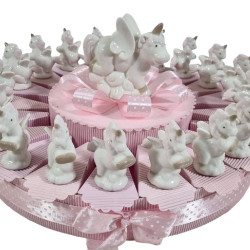 Torta di bomboniere unicorno bimba Battesimo