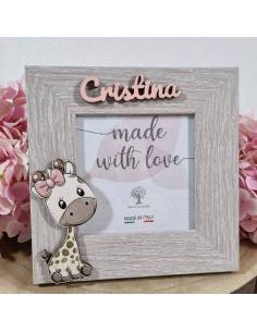 Bomboniere Battesimo personalizzate portafoto Giraffa bimba