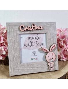 Bomboniere Battesimo personalizzate portafoto coniglietta