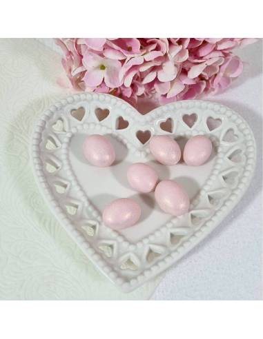 Bomboniere matrimonio piatto cuore ceramica bianca