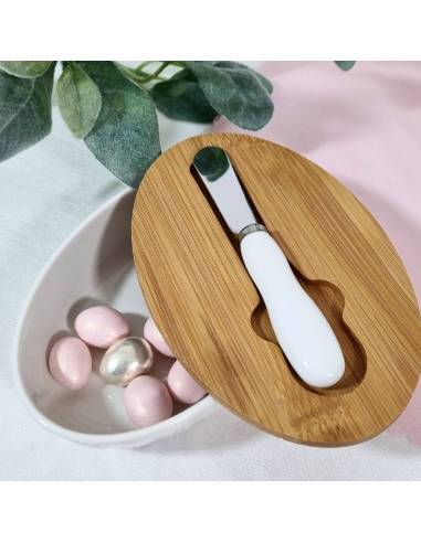 Bomboniere matrimonio utili burriera ceramica con coltello