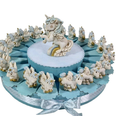 Torta per bomboniere unicorno per bambino statuetta