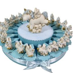 Torta per bomboniere unicorno per bambino statuetta 2