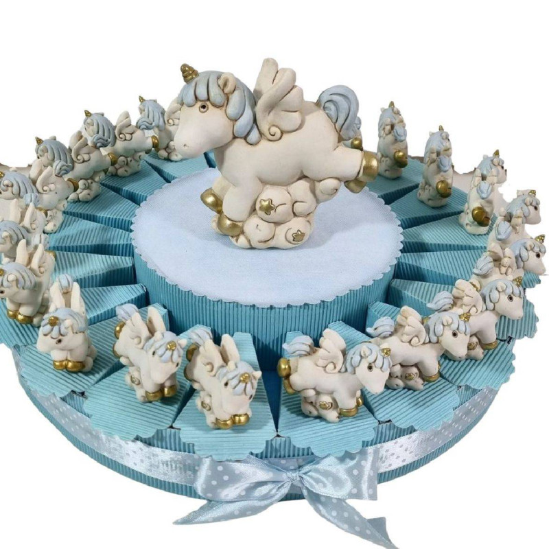 Torta per bomboniere unicorno per bambino statuetta| Sindy Bomboniere