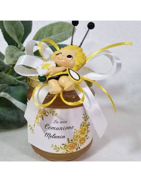 Bomboniere miele con ape magnete per Comunione