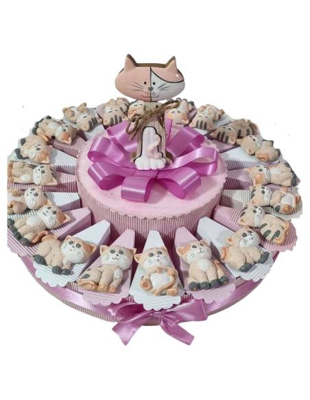 Torta per bomboniere fai da te gattini magnete