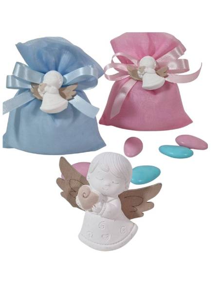 Gessetti per bomboniere angeli ali legno