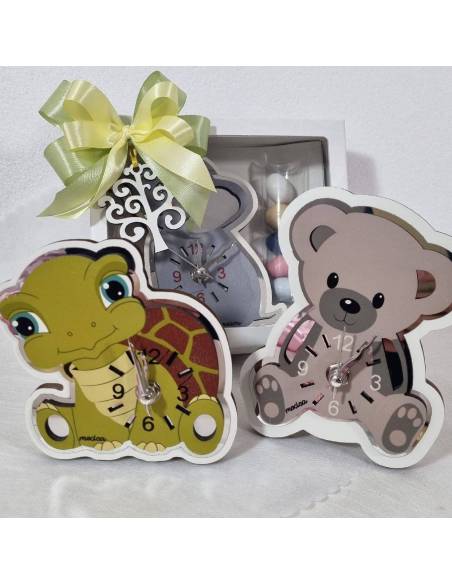 Bomboniere orologi animaletti Battesimo completi