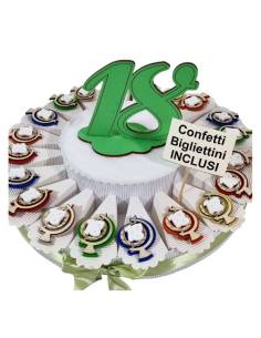 Torta bomboniere 18 anni mappamondo calamite tema viaggio 2