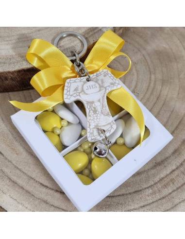 Bomboniere Comunione cuore portachiavi calice centrale degustazione confetti