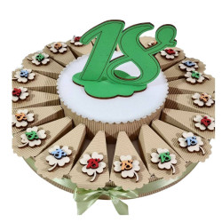 Torta bomboniere diciottesimo compleanno quadrifoglio calamite