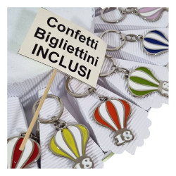 Torta bomboniere 18 anni mongolfiera portachiavi colorati 2