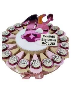 Torta bomboniere 18 anni ragazza cupcake magnete