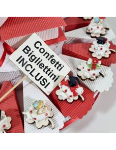 Torta bomboniere laurea coccinella quadrifoglio in legno 2