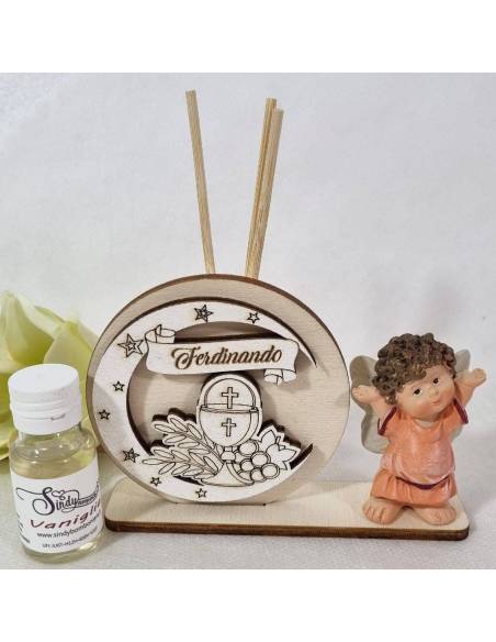 Bomboniere profumatore Prima Comunione angelo personalizzati nome bambino